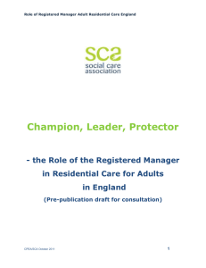 Role of the Registered Manager