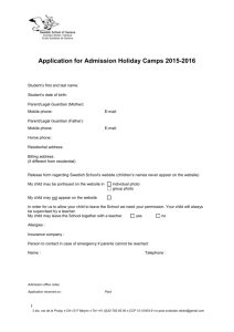 Admission Holiday Camps - Svenska Skolan i Genève