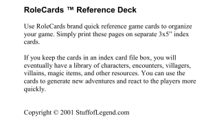 RoleCards ™ Reference Deck