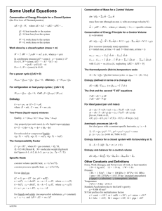 Some Useful Equations - Wichita State University