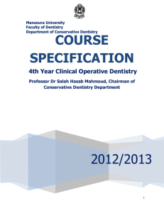 4 th year course specification 2013