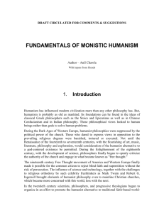 fundamentals of monistic humanism