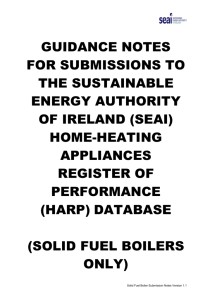 HARP Solid Fuel Boiler Database Submission Notes