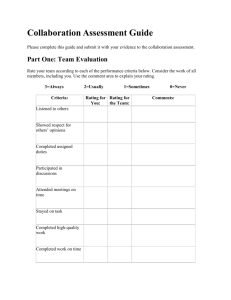 Collaboration Assessment Guide Please complete this guide and