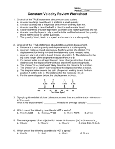 Constant Velocity Review Worksheet
