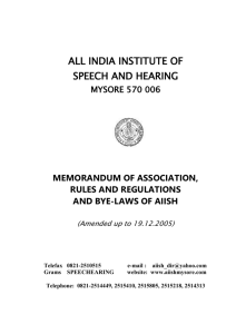Rules and Byelaws - All India Institute of Speech and Hearing