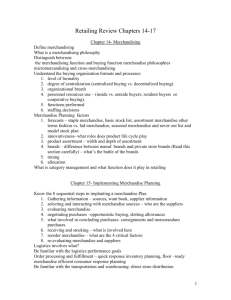 Retailing Review Chapters 14-17