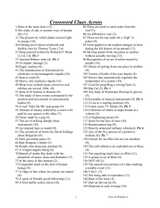 Crossword Clues - Terry's Hobbies pages