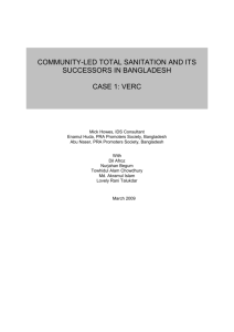 3.2 Earlier Water and Sanitation Initiatives - Community