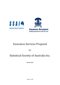 Insurance Services Proposal - The Statistical Society of Australia