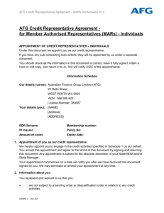 AFG Credit Representative Agreement - KnowledgeHQ