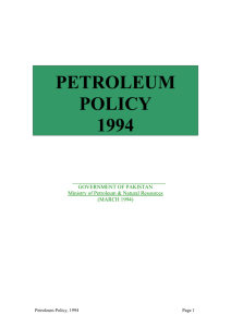 Petroleum Policy 1994
