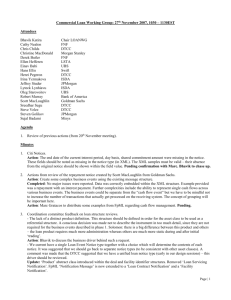 Commercial Loan Working Group: 27th November 2007, 1030 – 11