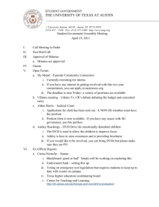 April 19, 2011 Student Government Assembly Meeting Minutes