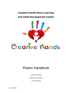 Parent Handbook - Creative Hands Early Learning