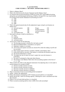 Year 11 accounting term 2 homework sheet