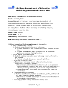 Michigan Department of Education Technology Planning