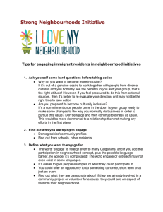 Strong Neighbourhoods Initiative Tips for engaging immigrant