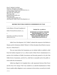 Response of InSite Towers Development, LLC, to Motion to Dismiss