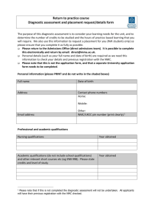 Return to Practice Application Form