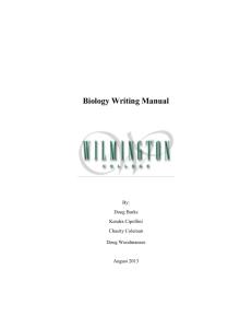 Biology Department Writing Manual
