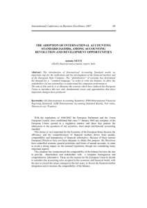 the adoption of international accounting standard ias/ifrs, among