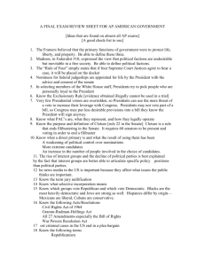 a final exam review sheet for ap american government