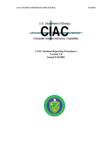CIAC Incident Reporting Procedures