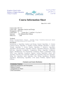 CSC 313 course information sheet