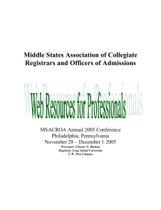 Web Resources for Professionals - Myweb @ CW Post