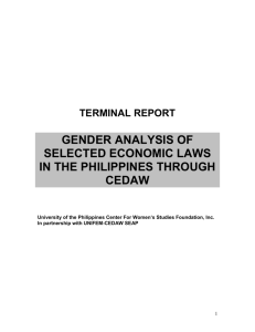 Gender Analysis of Selected Economic Laws in the