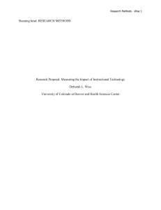 Research Proposal: Measuring the Impact of Instructional Technology