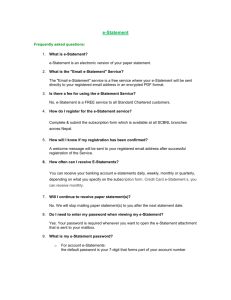 e-Statement Frequently asked questions: What is e