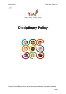 Voluntary Sector Template: YPAS Disciplinary Policy
