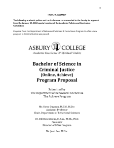 Master Criminal Justice New Program Proposal