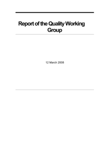 quality report