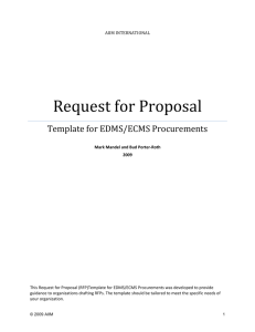 Request for Proposal Template for EDMS/ECMS