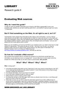So how do I evaluate a Web source?