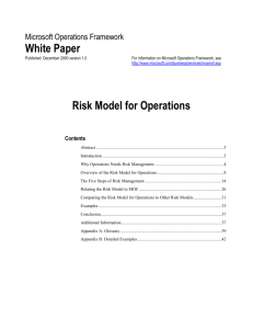 MOF Risk Model for Operations