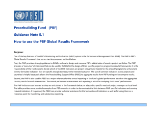 UN Peacebuilding Fund Results Framework Outcomes and