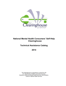 Technical Assistance Catalog - National Mental Health Consumers