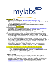 MyLabsPlus Student Instructions for Registration and Login