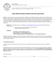 Study Abroad Safety & Security Assessment (SAPSSA)