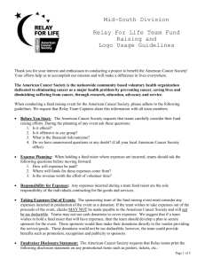 team fund raising guidelines for relay for life american cancer