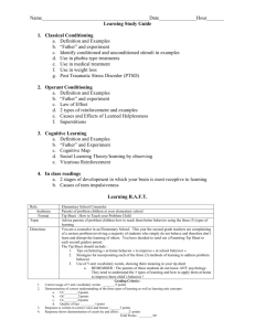 Learning Study Guide - Windsor C