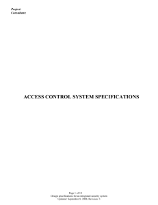access control system specifications