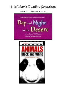 Day and Night in the Desert and Animals Vocabulary