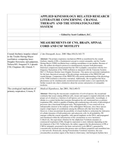 applied kinesiology related research literature concerning cranial