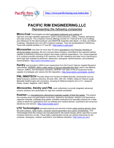 PACIFIC RIM ENGINEERING,LLC Representing the following