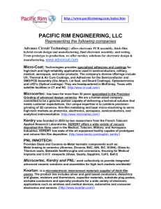 PACIFIC RIM ENGINEERING, LLC Representing the following